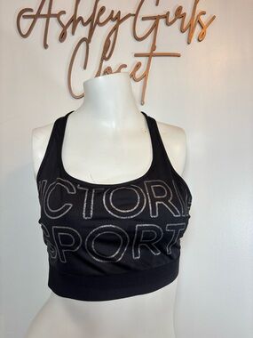 Victoria's Secret Black Logo Racerback Sports Bra